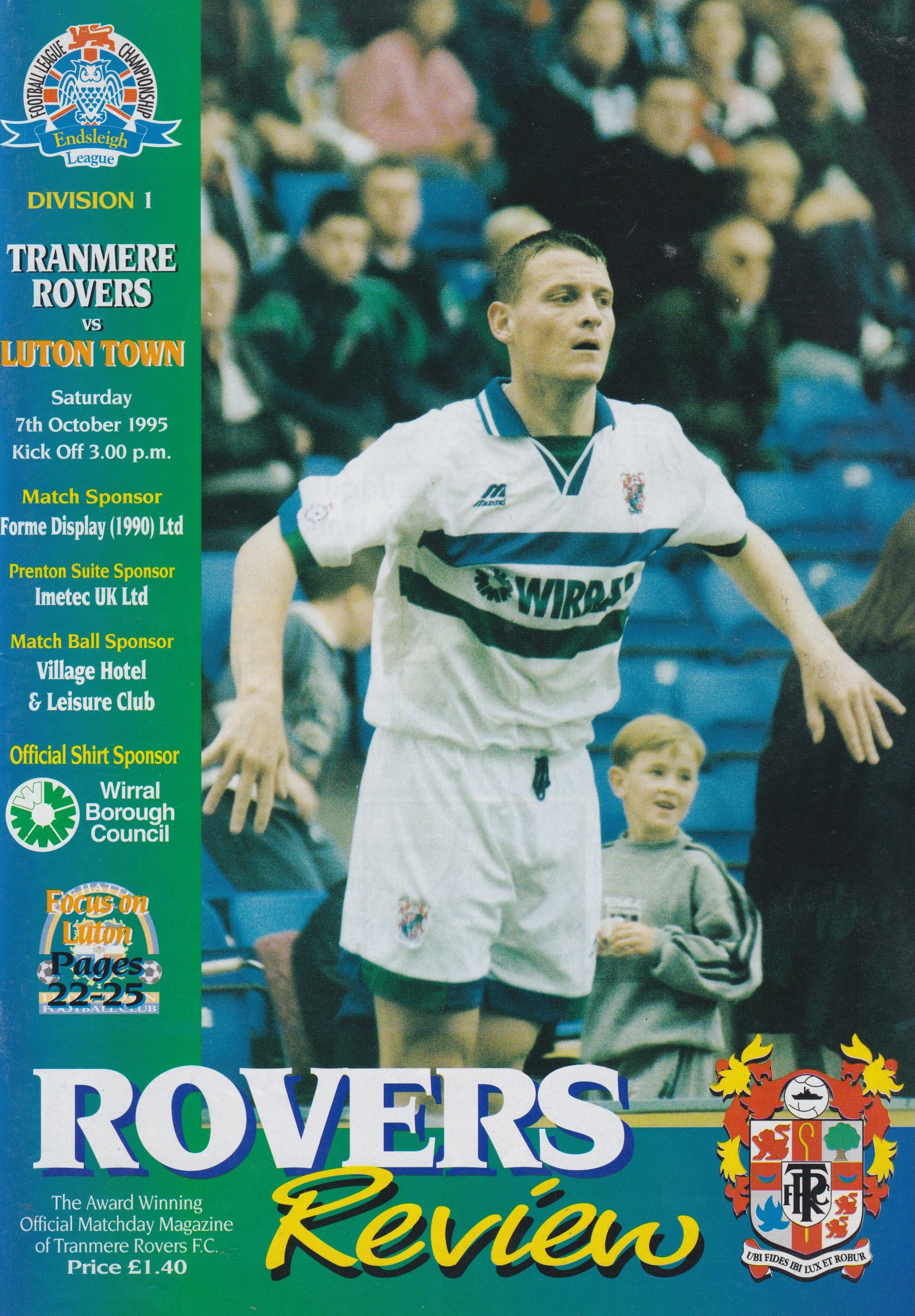 Tranmere Rovers v Luton Town match programme